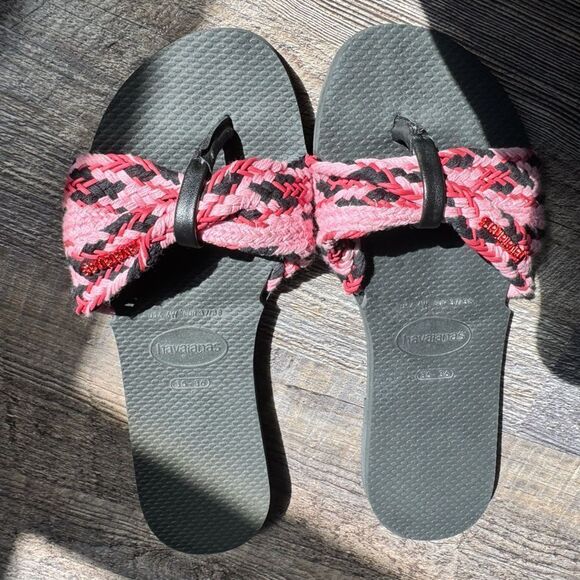 Havaianas You St. Tropez Mesh Flip Flop Sandal Black 35/36 Brazil #21 - Picture 3 of 7